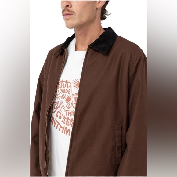 Rhythm James Men's Jacket - Brown Lightweight Casual Outerwear Size Medium - Picture 2 of 3